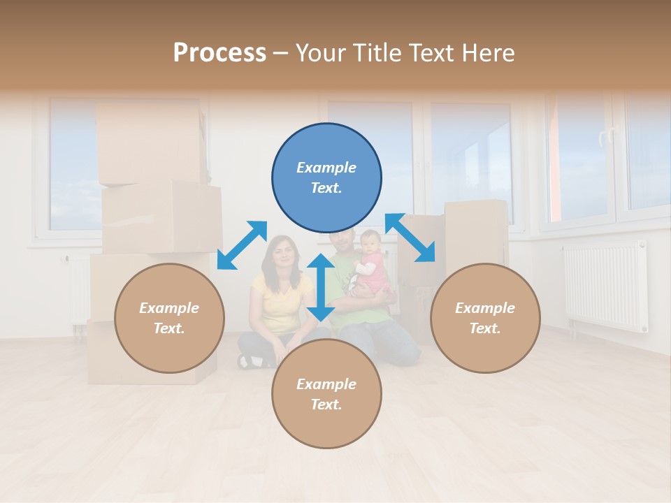 Family With Moving Boxes In New Home. PowerPoint Template