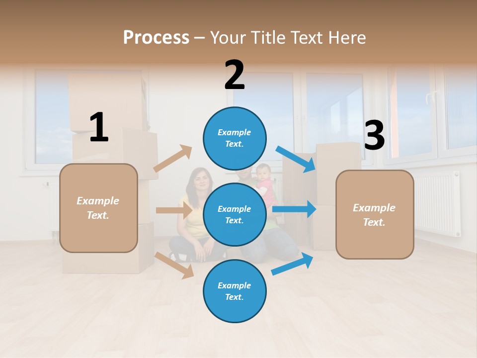 Family With Moving Boxes In New Home. PowerPoint Template
