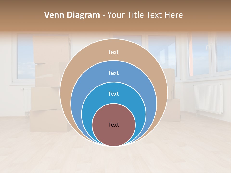Family With Moving Boxes In New Home. PowerPoint Template