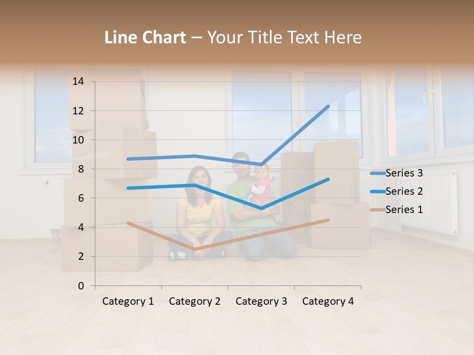 Family With Moving Boxes In New Home. PowerPoint Template