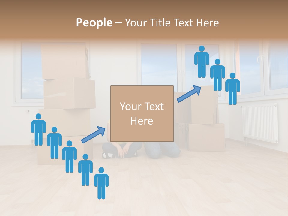 Family With Moving Boxes In New Home. PowerPoint Template