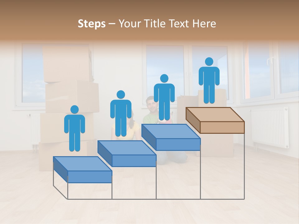 Family With Moving Boxes In New Home. PowerPoint Template