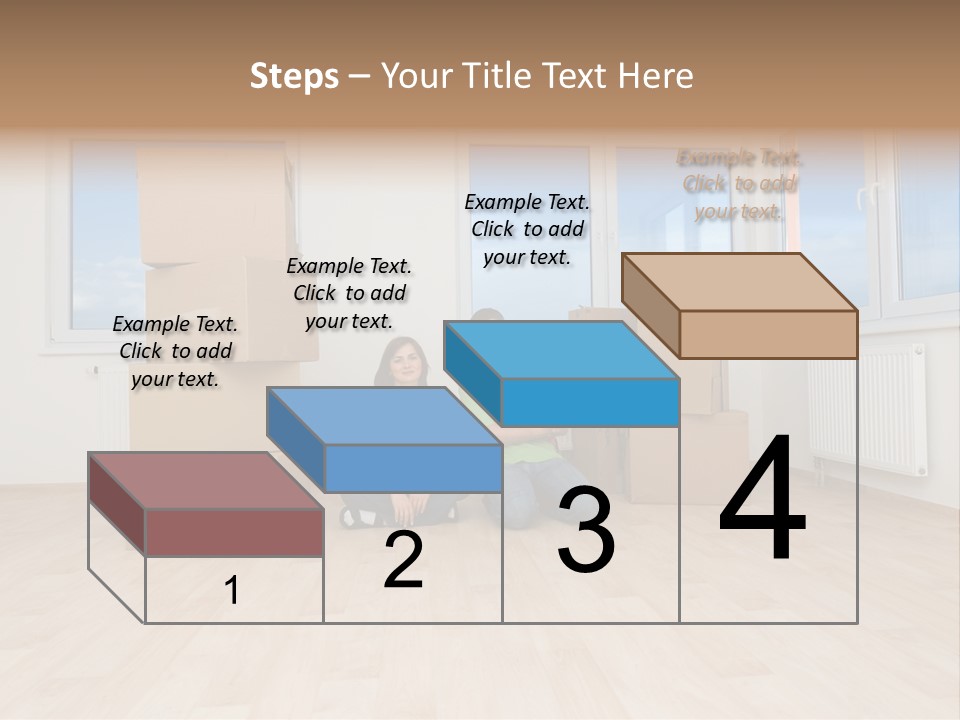 Family With Moving Boxes In New Home. PowerPoint Template