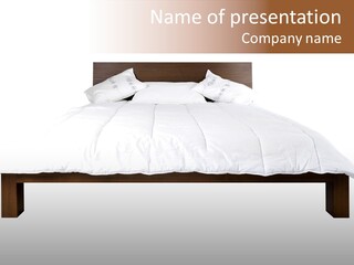 Modern Furniture - Double Bed Against White Background PowerPoint Template