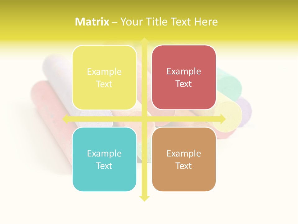 Sticks Of Pastel Colored Chalk, Isolated On White With Natural Shadow. PowerPoint Template