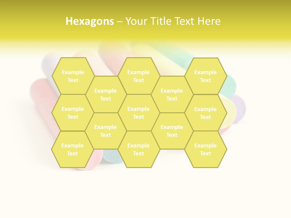 Sticks Of Pastel Colored Chalk, Isolated On White With Natural Shadow. PowerPoint Template