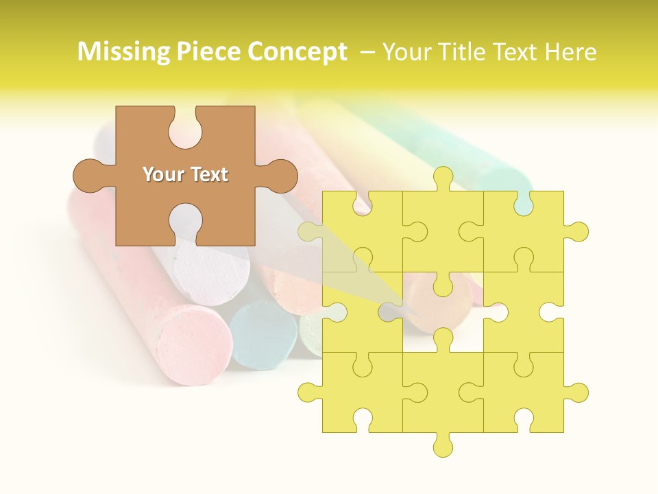 Sticks Of Pastel Colored Chalk, Isolated On White With Natural Shadow. PowerPoint Template