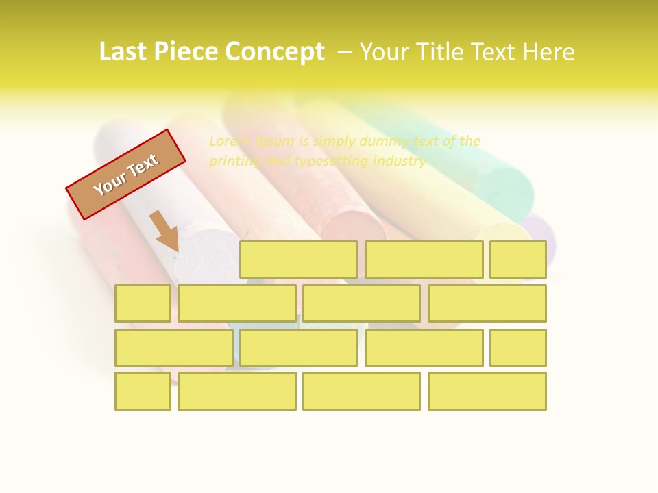 Sticks Of Pastel Colored Chalk, Isolated On White With Natural Shadow. PowerPoint Template