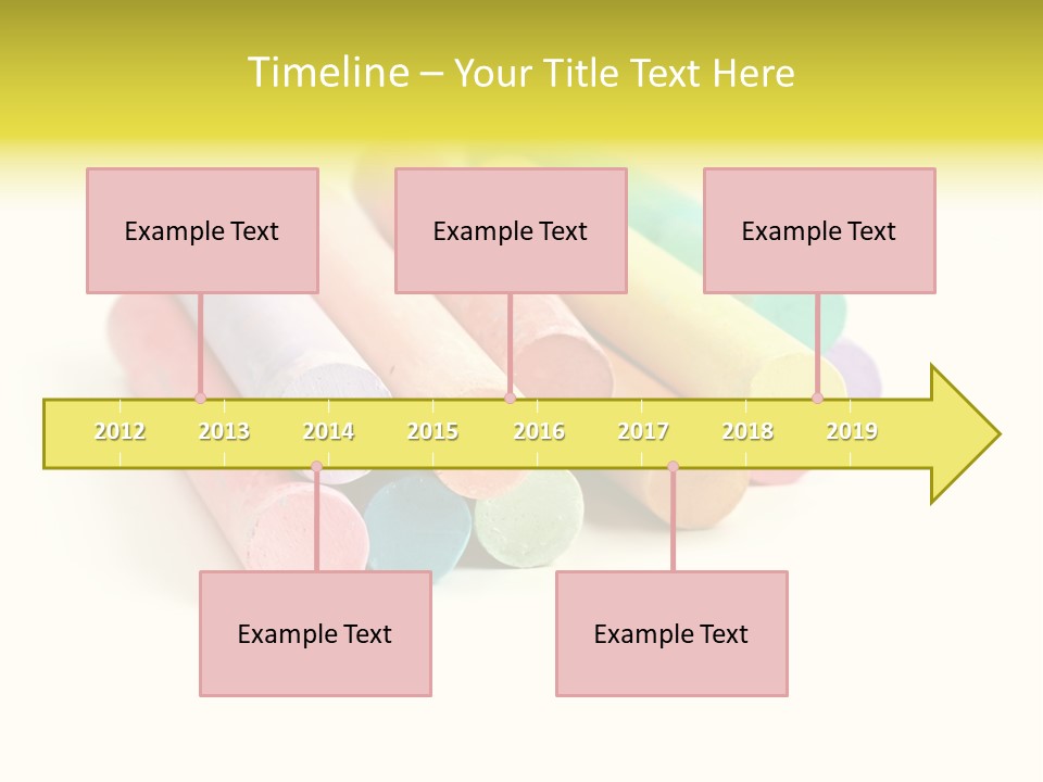 Sticks Of Pastel Colored Chalk, Isolated On White With Natural Shadow. PowerPoint Template