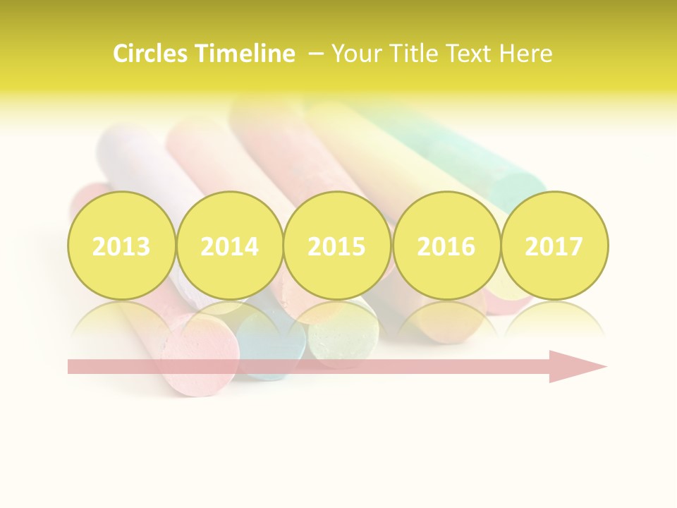 Sticks Of Pastel Colored Chalk, Isolated On White With Natural Shadow. PowerPoint Template