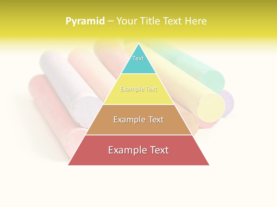 Sticks Of Pastel Colored Chalk, Isolated On White With Natural Shadow. PowerPoint Template