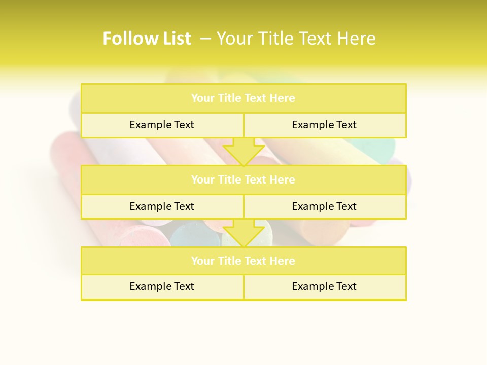 Sticks Of Pastel Colored Chalk, Isolated On White With Natural Shadow. PowerPoint Template