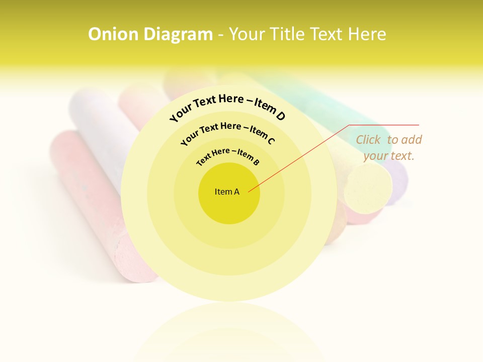 Sticks Of Pastel Colored Chalk, Isolated On White With Natural Shadow. PowerPoint Template