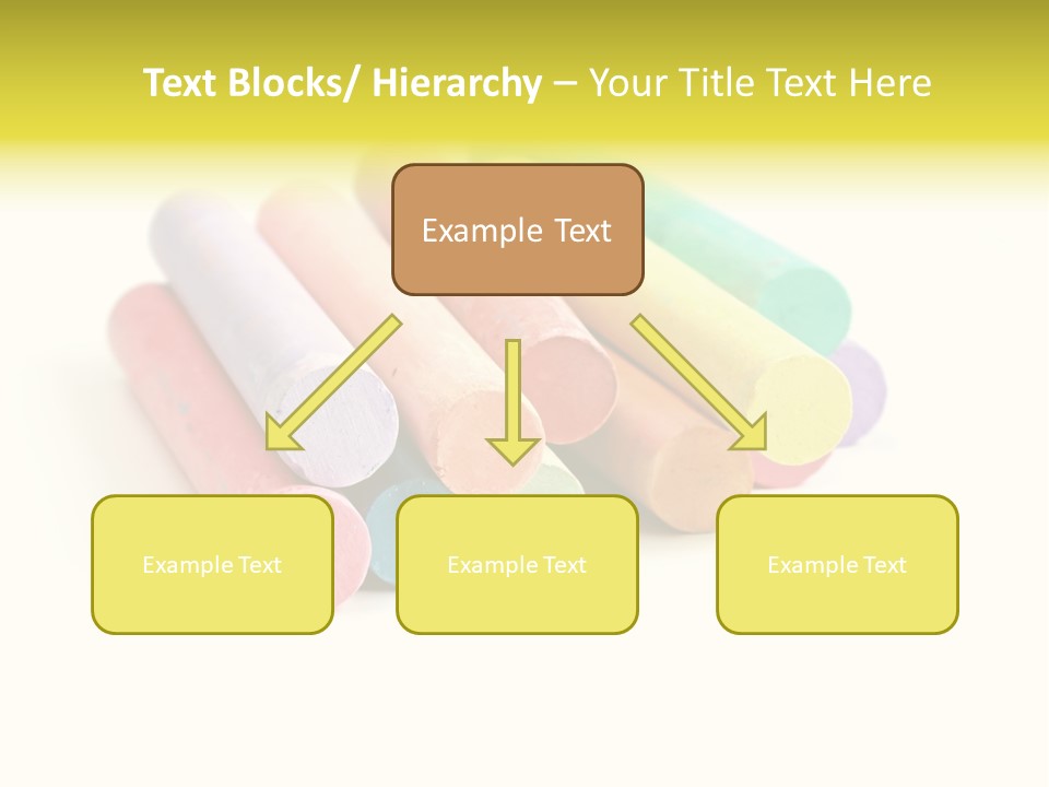 Sticks Of Pastel Colored Chalk, Isolated On White With Natural Shadow. PowerPoint Template