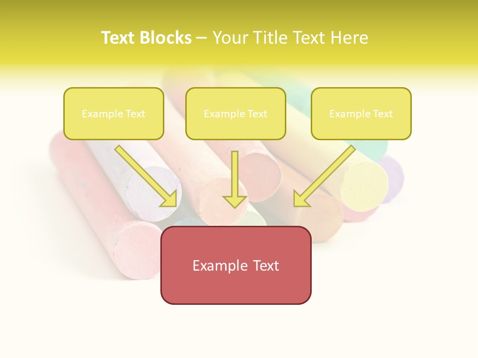 Sticks Of Pastel Colored Chalk, Isolated On White With Natural Shadow. PowerPoint Template