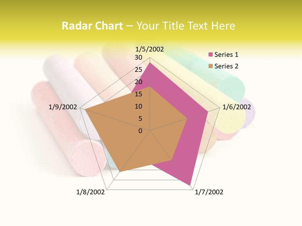 Sticks Of Pastel Colored Chalk, Isolated On White With Natural Shadow. PowerPoint Template