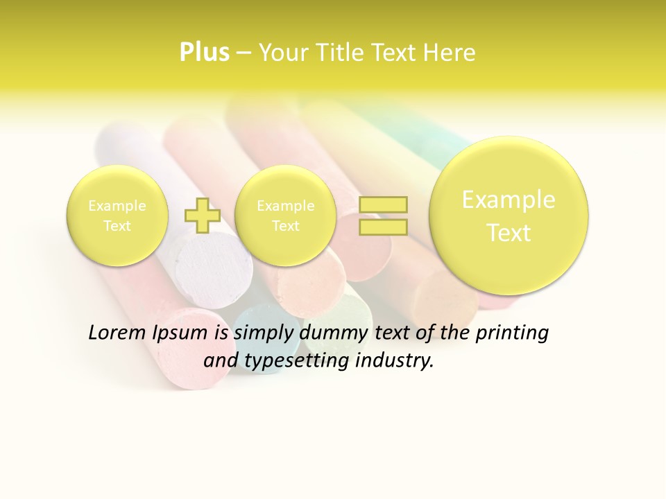 Sticks Of Pastel Colored Chalk, Isolated On White With Natural Shadow. PowerPoint Template
