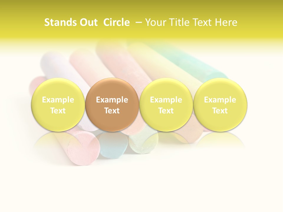 Sticks Of Pastel Colored Chalk, Isolated On White With Natural Shadow. PowerPoint Template