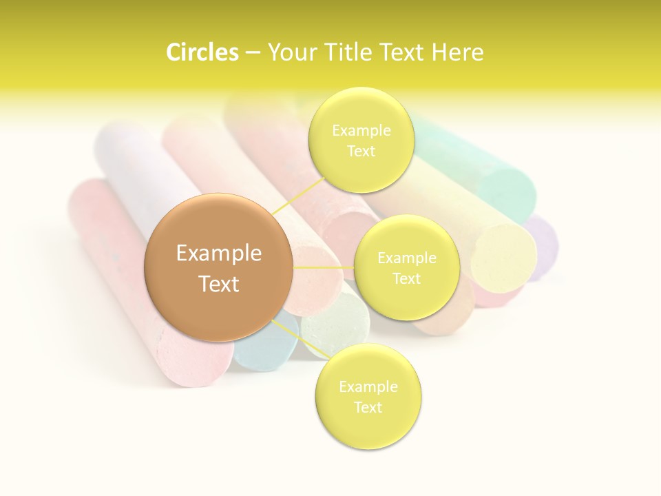 Sticks Of Pastel Colored Chalk, Isolated On White With Natural Shadow. PowerPoint Template