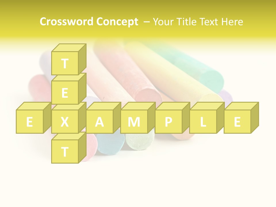 Sticks Of Pastel Colored Chalk, Isolated On White With Natural Shadow. PowerPoint Template