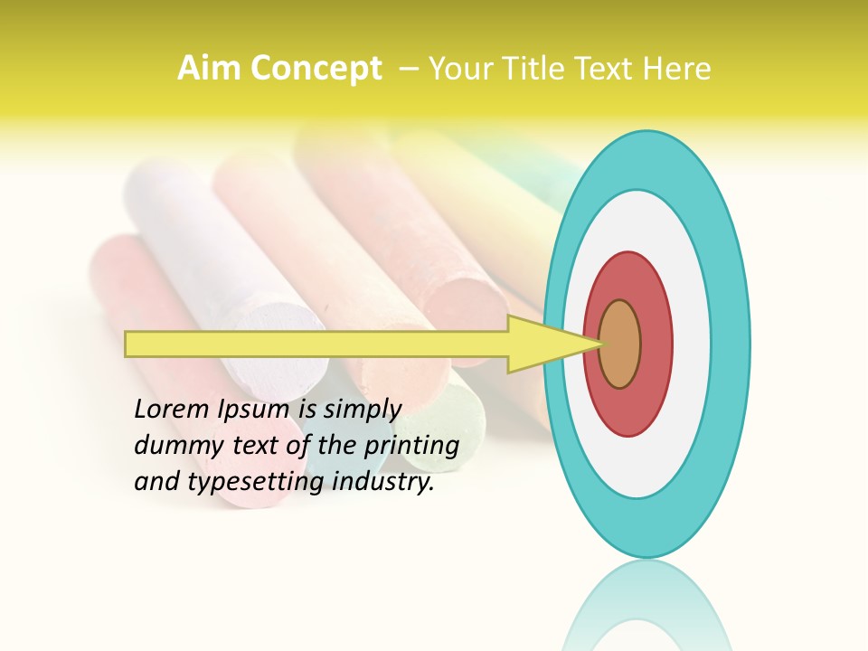 Sticks Of Pastel Colored Chalk, Isolated On White With Natural Shadow. PowerPoint Template