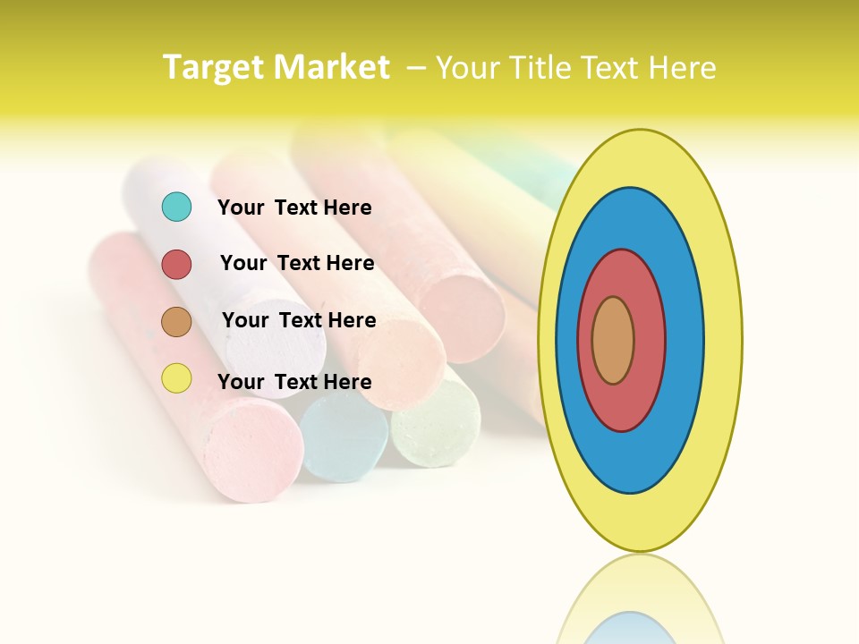 Sticks Of Pastel Colored Chalk, Isolated On White With Natural Shadow. PowerPoint Template