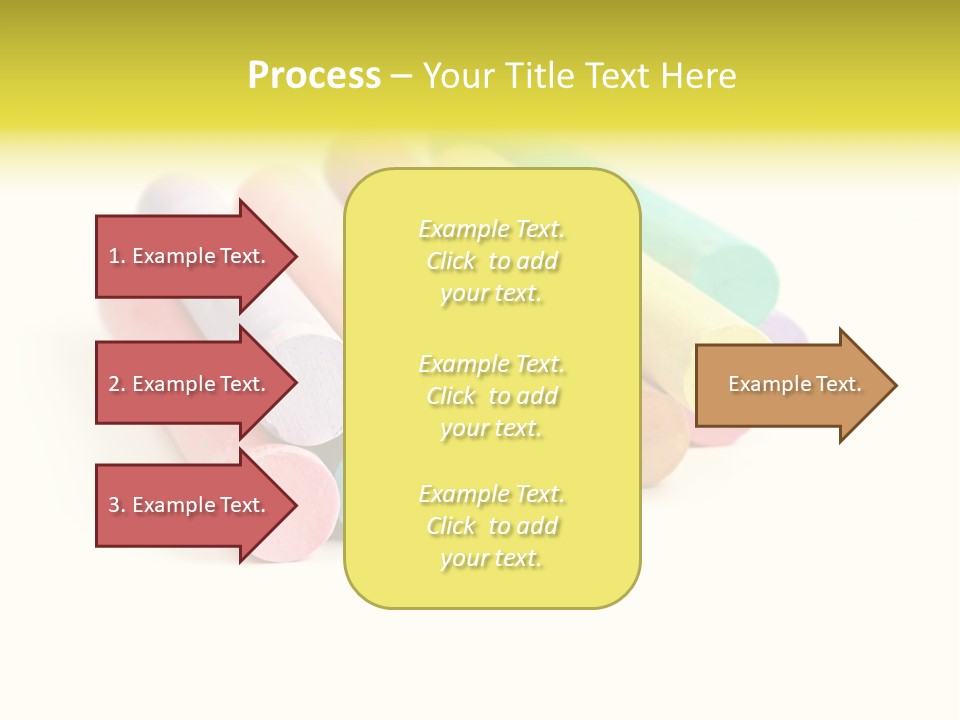 Sticks Of Pastel Colored Chalk, Isolated On White With Natural Shadow. PowerPoint Template