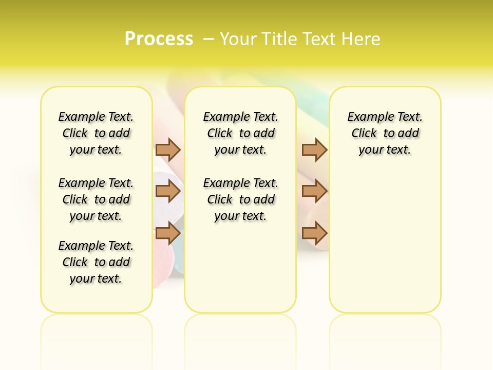 Sticks Of Pastel Colored Chalk, Isolated On White With Natural Shadow. PowerPoint Template