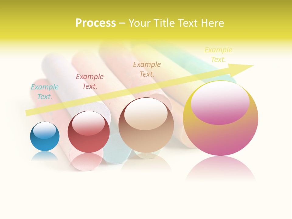 Sticks Of Pastel Colored Chalk, Isolated On White With Natural Shadow. PowerPoint Template