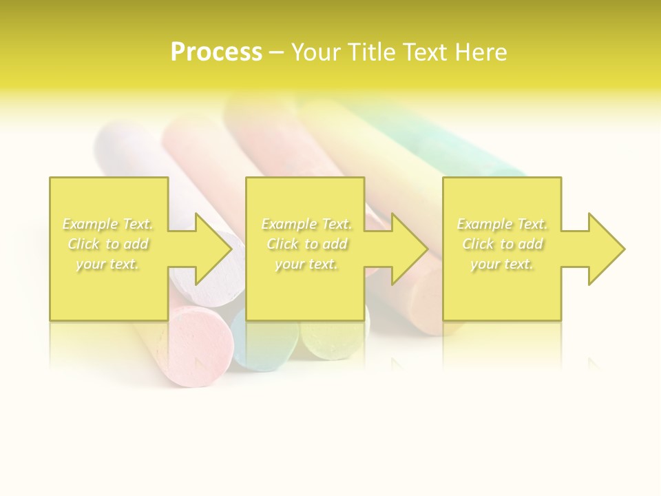 Sticks Of Pastel Colored Chalk, Isolated On White With Natural Shadow. PowerPoint Template