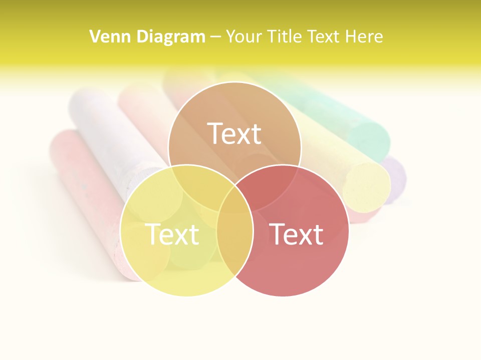 Sticks Of Pastel Colored Chalk, Isolated On White With Natural Shadow. PowerPoint Template