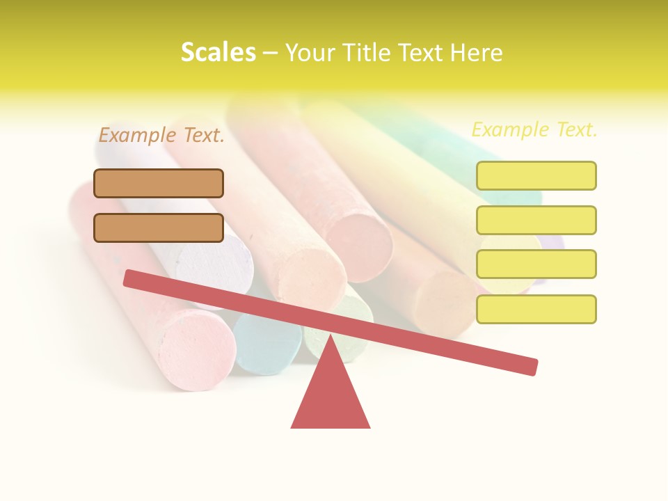 Sticks Of Pastel Colored Chalk, Isolated On White With Natural Shadow. PowerPoint Template