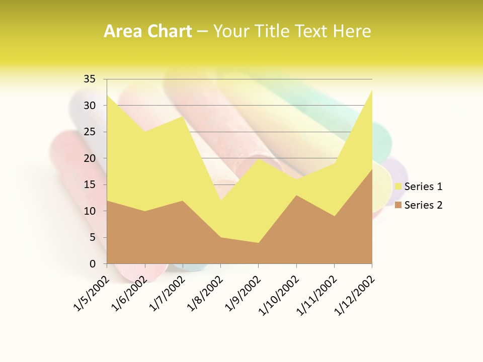 Sticks Of Pastel Colored Chalk, Isolated On White With Natural Shadow. PowerPoint Template