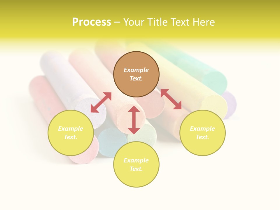 Sticks Of Pastel Colored Chalk, Isolated On White With Natural Shadow. PowerPoint Template