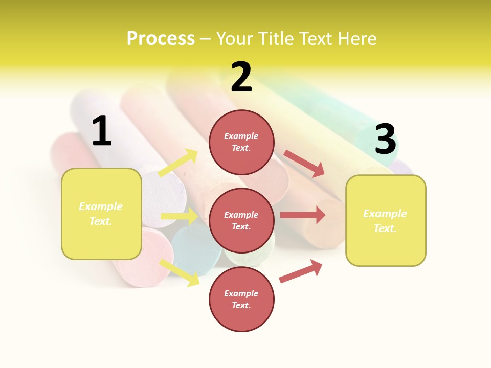 Sticks Of Pastel Colored Chalk, Isolated On White With Natural Shadow. PowerPoint Template