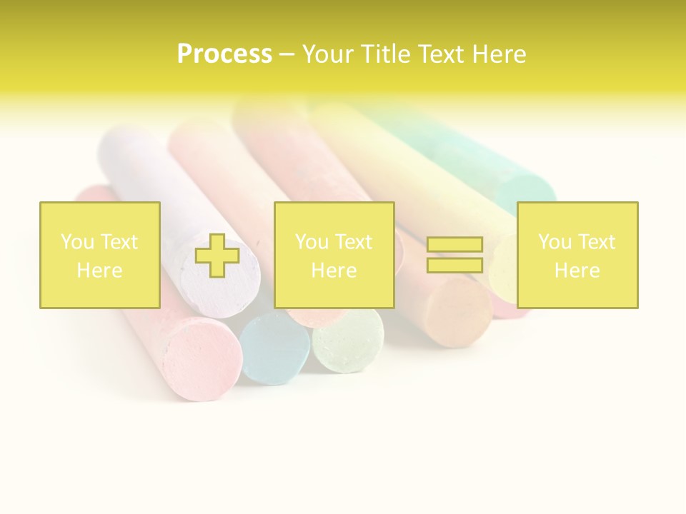 Sticks Of Pastel Colored Chalk, Isolated On White With Natural Shadow. PowerPoint Template