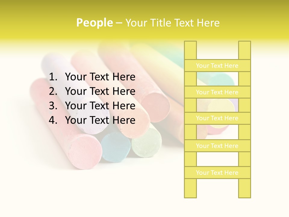 Sticks Of Pastel Colored Chalk, Isolated On White With Natural Shadow. PowerPoint Template