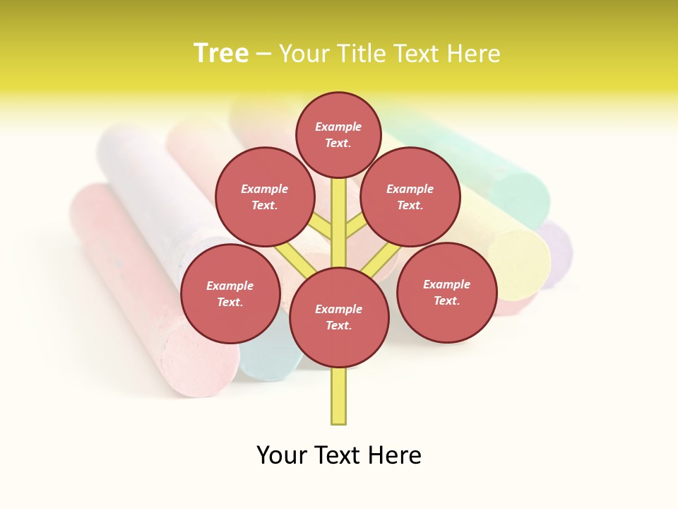 Sticks Of Pastel Colored Chalk, Isolated On White With Natural Shadow. PowerPoint Template