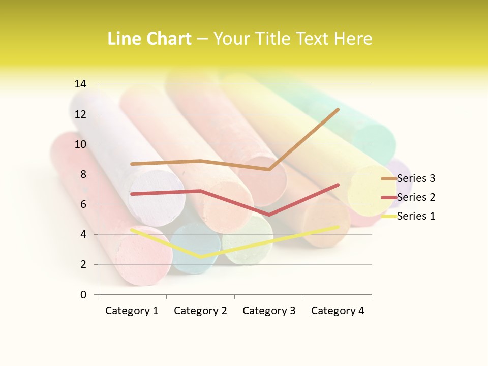 Sticks Of Pastel Colored Chalk, Isolated On White With Natural Shadow. PowerPoint Template