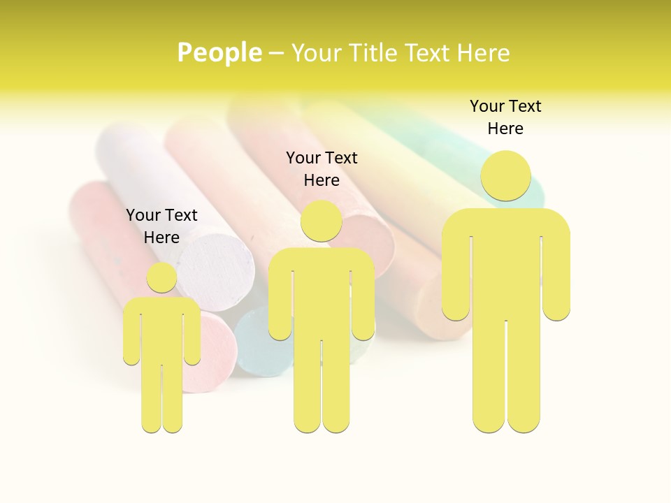 Sticks Of Pastel Colored Chalk, Isolated On White With Natural Shadow. PowerPoint Template