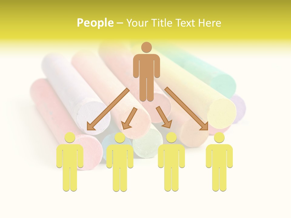 Sticks Of Pastel Colored Chalk, Isolated On White With Natural Shadow. PowerPoint Template