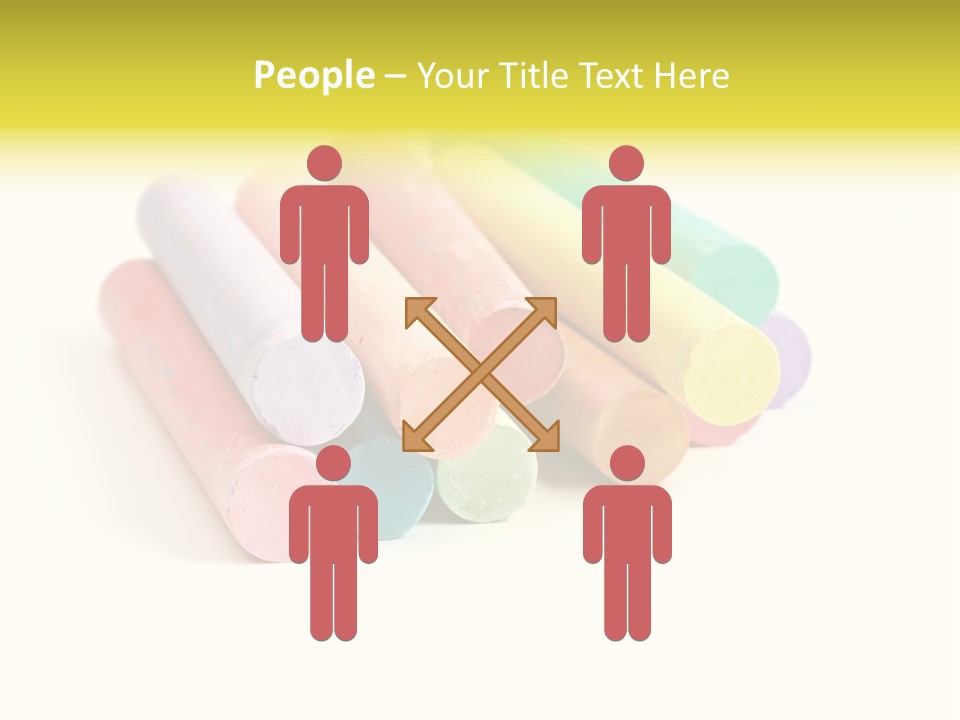 Sticks Of Pastel Colored Chalk, Isolated On White With Natural Shadow. PowerPoint Template