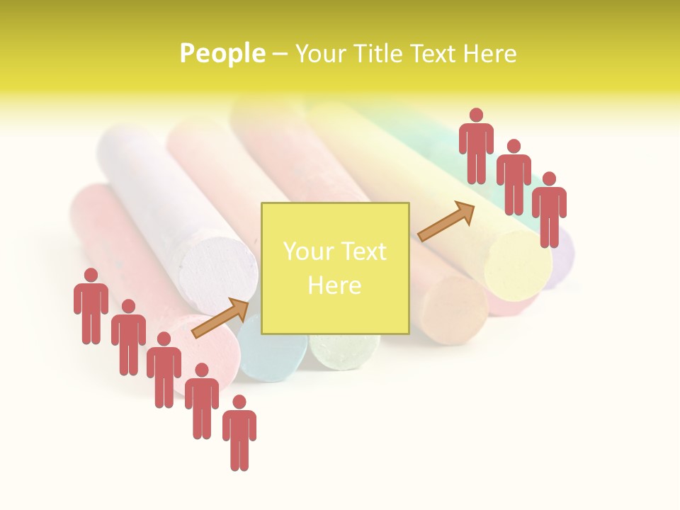 Sticks Of Pastel Colored Chalk, Isolated On White With Natural Shadow. PowerPoint Template