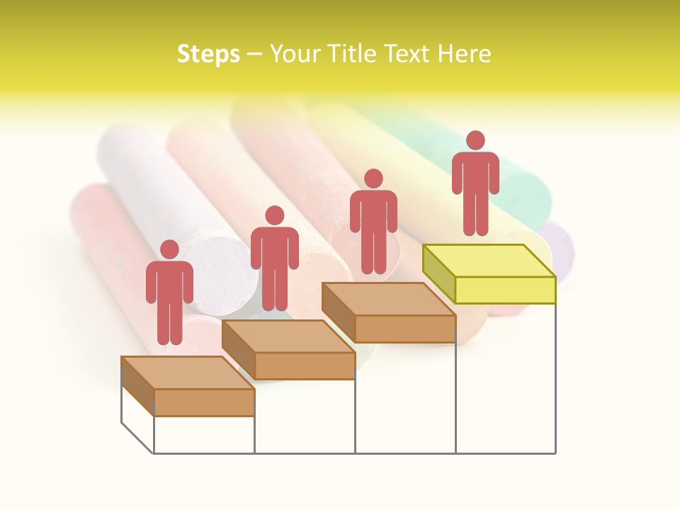 Sticks Of Pastel Colored Chalk, Isolated On White With Natural Shadow. PowerPoint Template