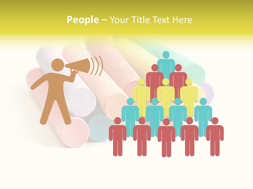 Sticks Of Pastel Colored Chalk, Isolated On White With Natural Shadow. PowerPoint Template