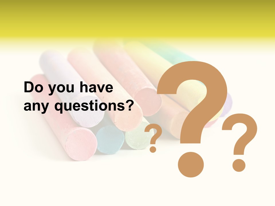 Sticks Of Pastel Colored Chalk, Isolated On White With Natural Shadow. PowerPoint Template