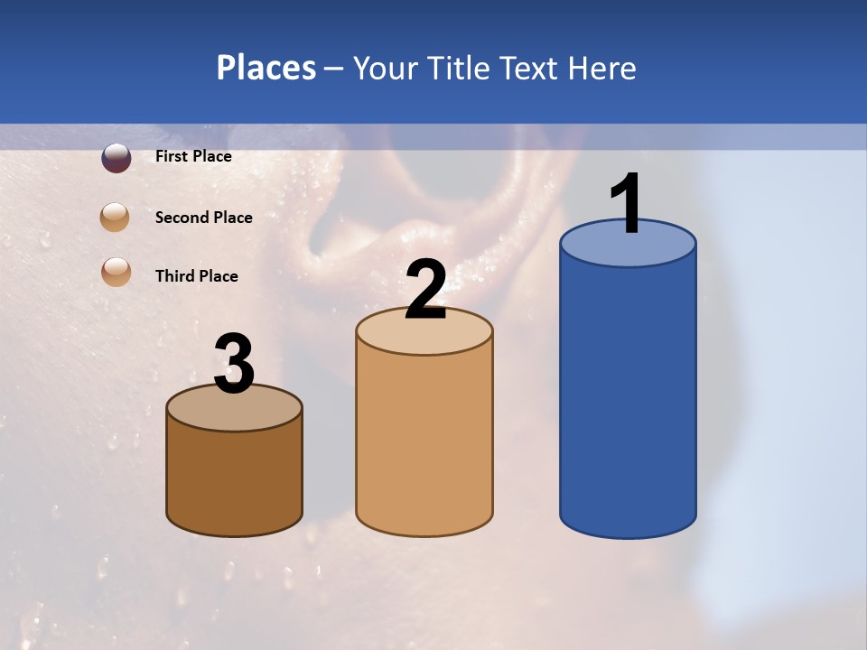 Detail Of The Head Of A Man Exiting From A Swimmingpool PowerPoint Template