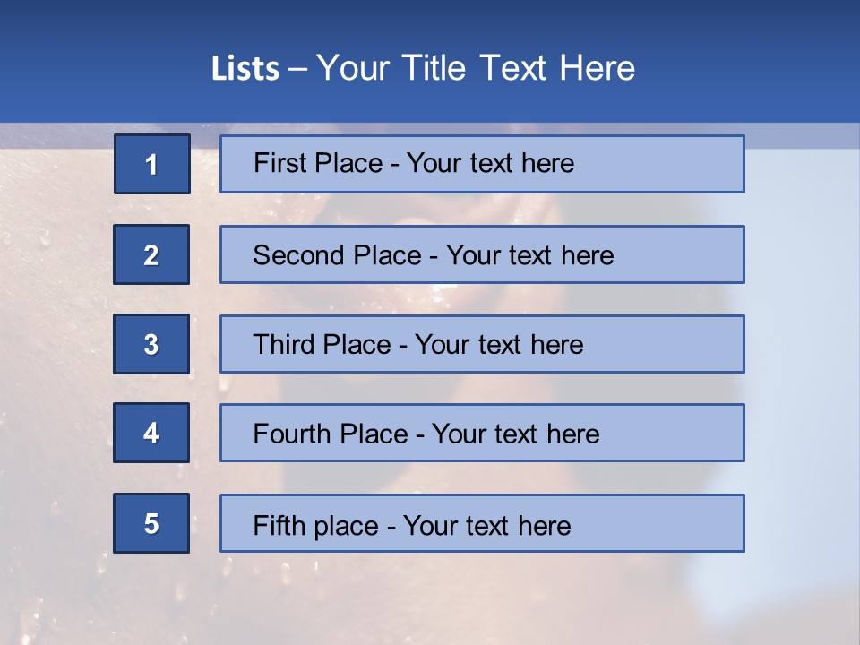 Detail Of The Head Of A Man Exiting From A Swimmingpool PowerPoint Template