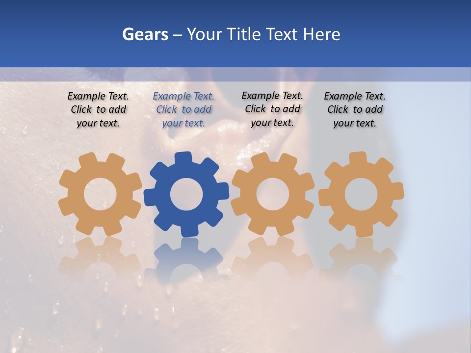 Detail Of The Head Of A Man Exiting From A Swimmingpool PowerPoint Template