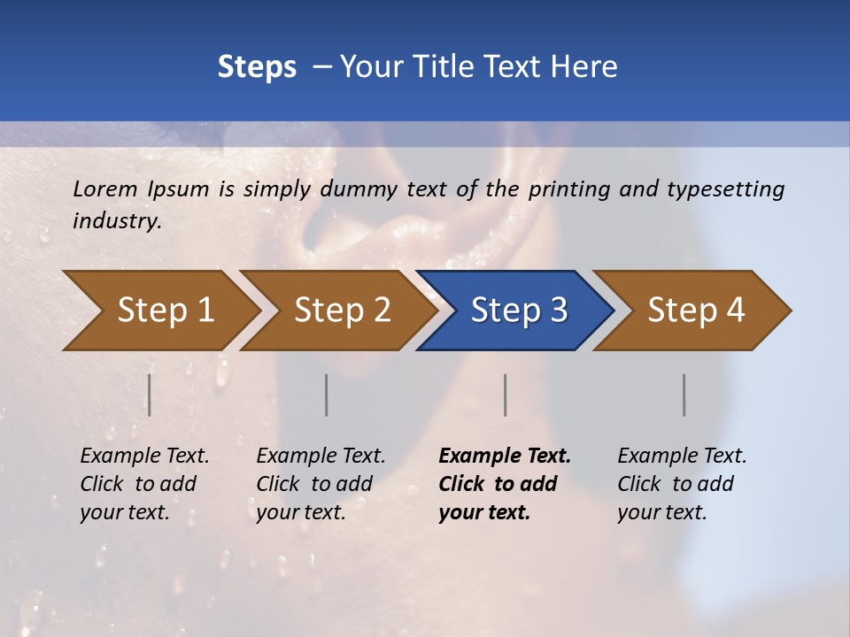 Detail Of The Head Of A Man Exiting From A Swimmingpool PowerPoint Template